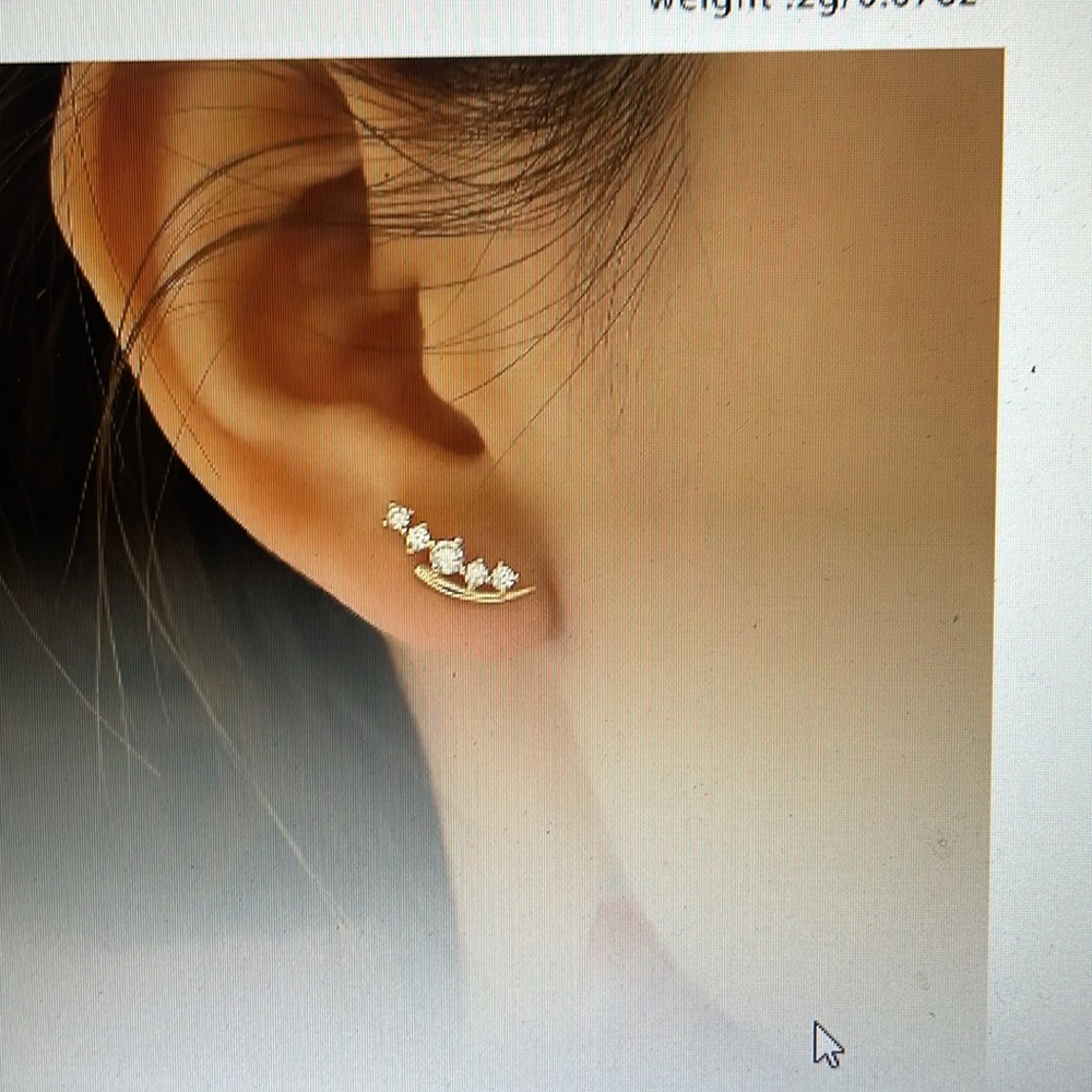 Tiny Delicate Stud Earrings Copper Jewelry Embellished With Zirconia